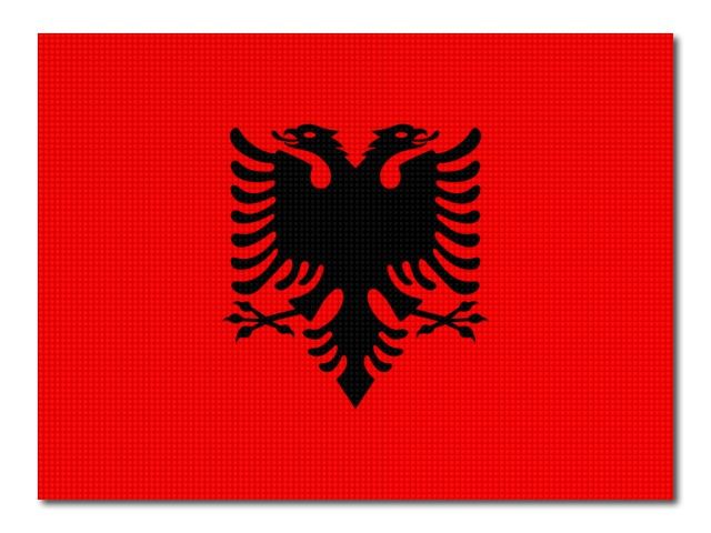 Tištěná albánská vlajka