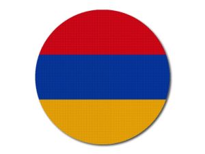 Arménská vlajka kulatá tisk