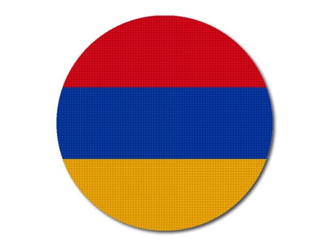 Arménská vlajka kulatá tisk