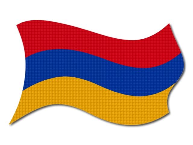 Arménská vlajka vlající