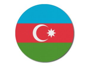 Tištěná azerbajdžánská vlajka kulatá