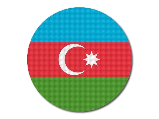 Tištěná azerbajdžánská vlajka kulatá