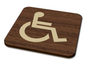 Dřevěný kombi piktogram Invalida