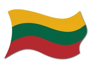 Litevská vlajka vlající