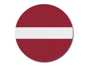 Lotyšská vlajka kulatá