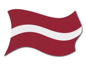 Lotyšská vlajka vlající