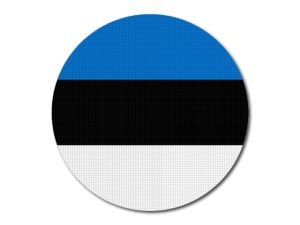 Estonská vlajka kulatá tisk