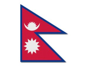 Nepálská vlajka tištěná