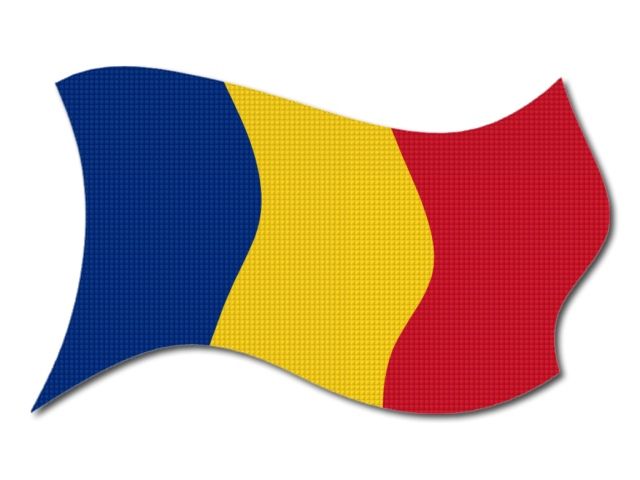 Rumunská vlajka vlající