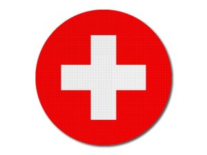 Švýcarská vlajka kulatá tisk