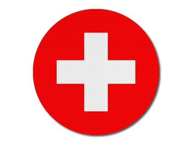 Švýcarská vlajka kulatá tisk