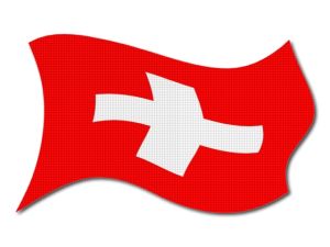  Švýcarská vlajka vlající