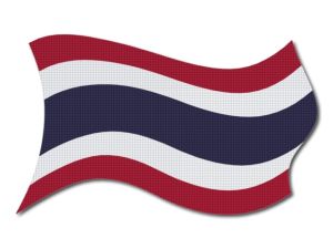 Thajská vlajka vlající