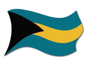 Vlajka Bahamy vlající