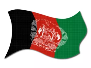 Afghánská vlajka vlající