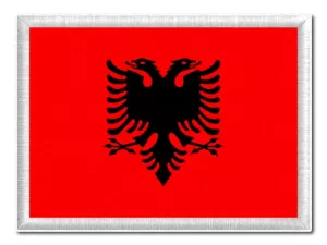 Albánská vlajka tištěná nášivka