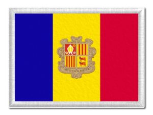 Andorská vlajka tištěná nášivka