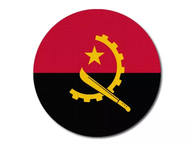 Tištěná angolská vlajka kulatá