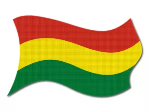 Bolívijská vlajka vlající
