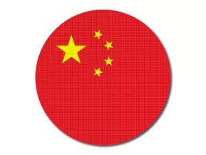 Čínská vlajka kulatá tisk