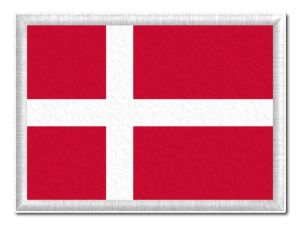 Dánská vlajka tištěná nášivka