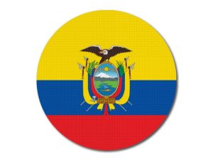 Ekvádorská vlajka kulatá tisk