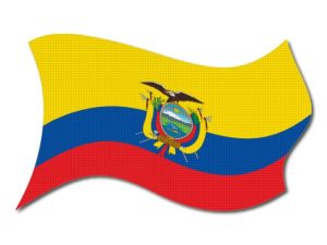 Ekvádorská vlajka vlající