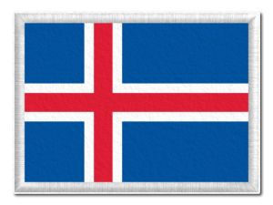  Islandská vlajka tištěná nášivka