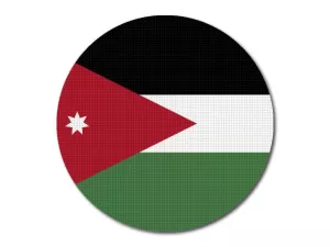 Jordánská vlajka kulatá tisk