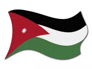  Jordánská vlajka vlající