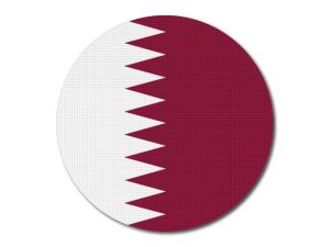 Katarská vlajka kulatá tisk