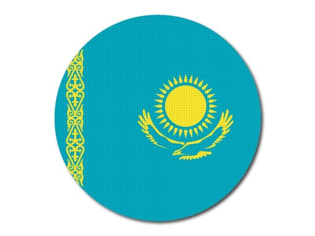 Kazachstánská vlajka kulatá