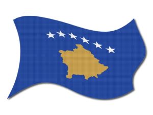 Kosovská vlajka vlající