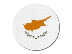 Kyperská vlajka kulatá tisk