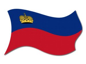 Lichtenštejnská vlajka vlající