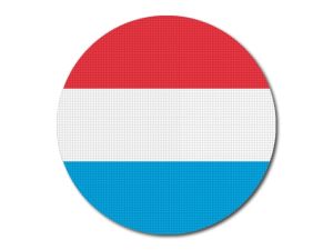 Lucemburská vlajka kulatá tištěná nažehlovačka