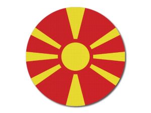 Makedonská vlajka kulatá tisk