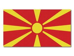 Makedonská vlajka tištěná nažehlovačka