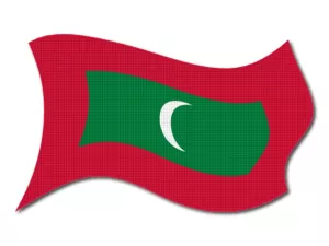 Maledivská vlajka vlající