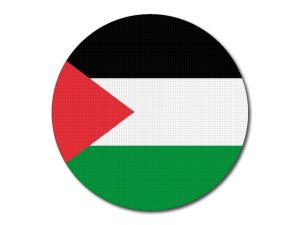 Palestinská vlajka kulatá tištěná | ø 45 mm, ø 60 mm