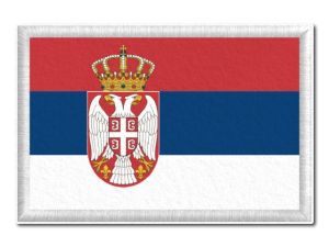 Srbská vlajka tištěná nášivka