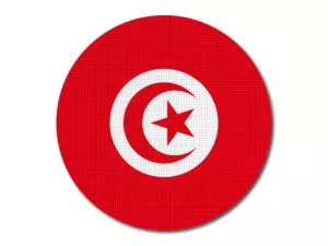 Tuniská vlajka kulatá tisk