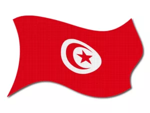 Tuniská vlajka vlající