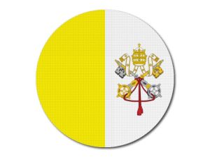 Vatikánská vlajka kulatá tisk
