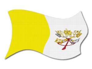 Vatikánská vlajka vlající tištěná nažehlovačka