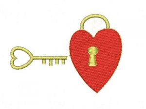 Výšivka Srdce s klíčem