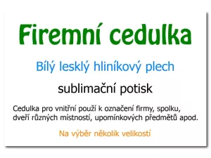  Firemní cedulka bílá