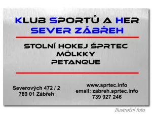 Cedulka pro sportovní klub