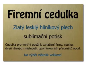  Firemní cedulka zlatá