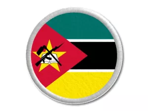 Mosambická vlajka tištěná nášivka ø 4,5 cm